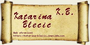 Katarina Blečić vizit kartica